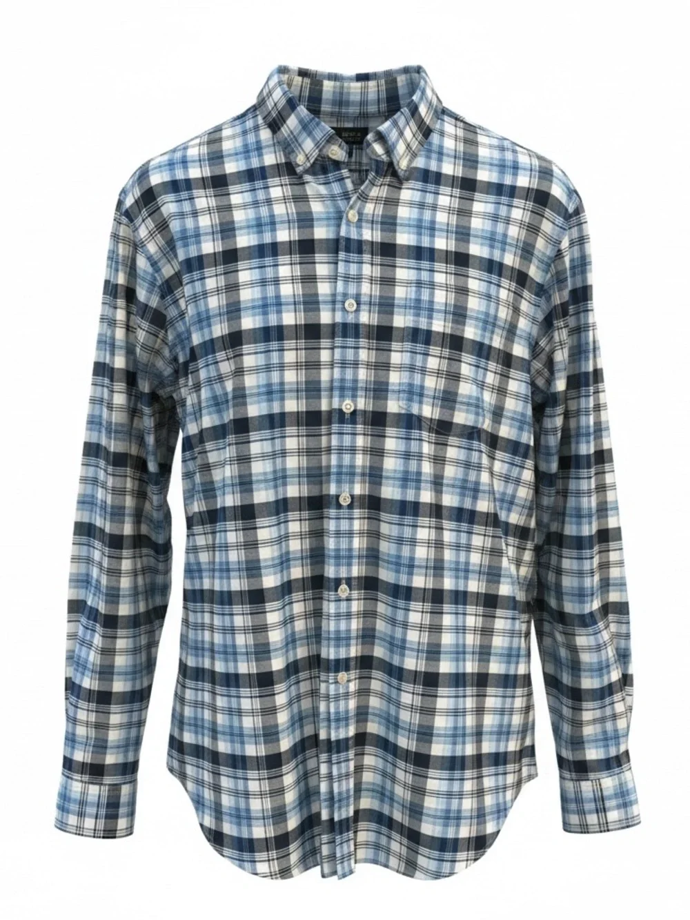 Banana Republic Blue and White Plaid Button-Down Shirt